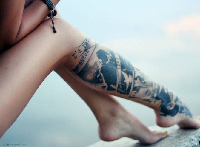 Tatuaggi sui polpacci