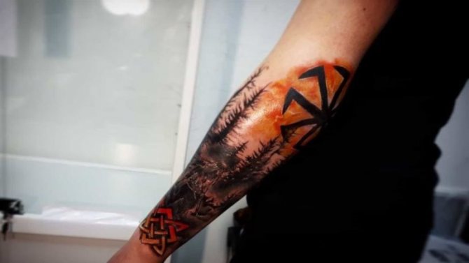 Tatuaggio di una rotonda sul braccio