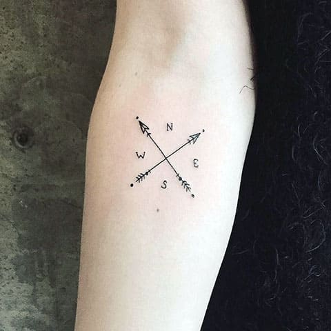 Татуировка с компас - снимка