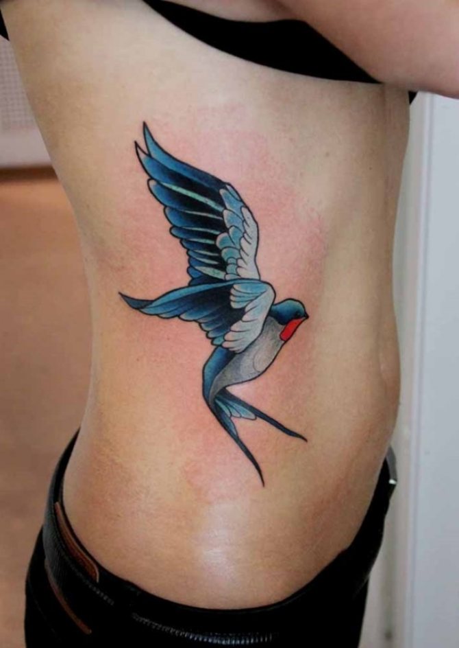 纹身罗盘和燕子：含义，男性和女性的草图