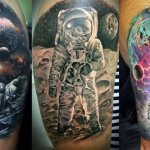 Tatuiruotė Astronautas ant rankos. Eskizai, reikšmė, nuotrauka