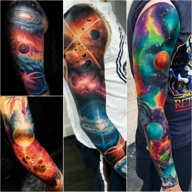 Διαστημικό τατουάζ - Μανίκι διαστημικού τατουάζ - Διαστημικό μανίκι τατουάζ
