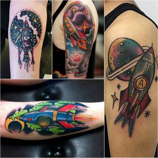 Kosmos tatuażu - Rakieta tatuażu - Rakieta tatuażu