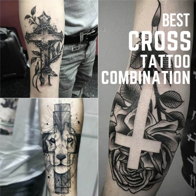 Кръст за татуировка - Популярни комбинации на кръста - Кръст и други рисунки