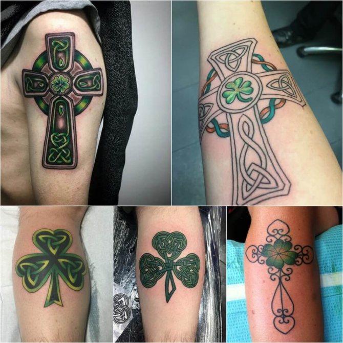 Croce del tatuaggio - idee e significati dei tatuaggi - croce del tatuaggio Bottoni - croce del tatuaggio trifoglio