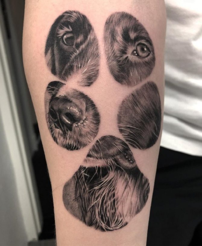 τατουάζ με πόδια σκύλου