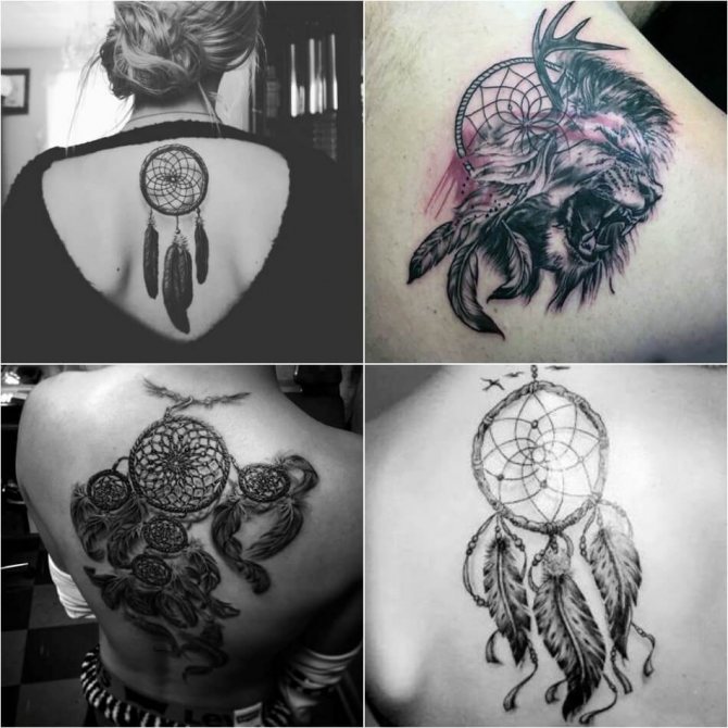 Татуировка ловец на мечти - Татуировка ловец на мечти на гърба - Татуировка на ловец на мечти на гърба ми