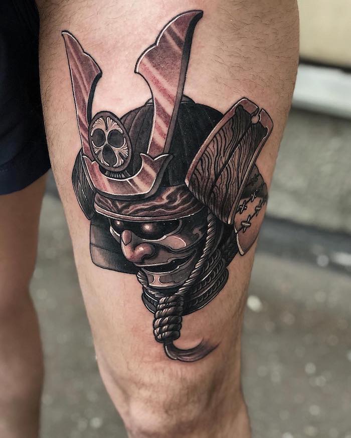 tatuaj masca samurai