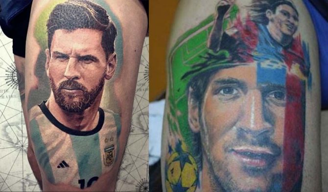 tatuaj messi portret