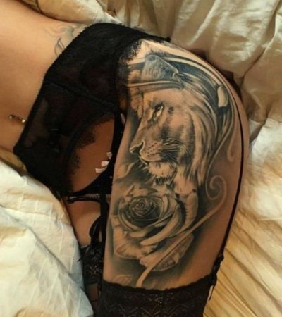 Tatuagem na anca para raparigas: esboços, padrões, inscrições, pequenas tatuagens, flores, animais, dragões, rosas. Foto