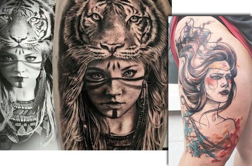 Τατουάζ στο ισχίο για κορίτσια, φωτογραφία. Όμορφα σχέδια, δαντέλες, λουλούδια, σκίτσα, επιγραφές με μετάφραση