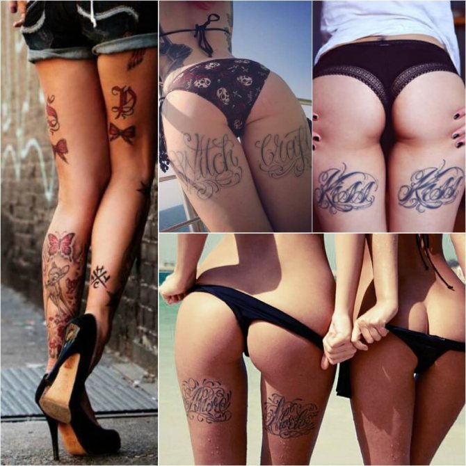 Tatuaż na udzie - Tatuaż na biodrze dla dziewczyn na tylnej stronie uda