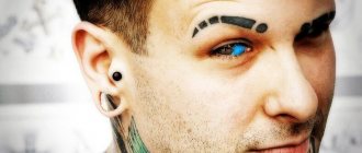 Tetovanie modrej očnej gule