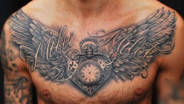 Татуировка на гърдите за мъже. Скици, снимки, красиви големи и малки