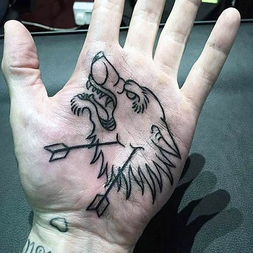 Tatuagem na palma da mão para raparigas, homem. Esboços, fotos