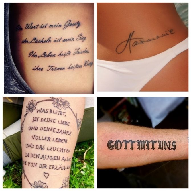 tatuaggi in tedesco con traduzione