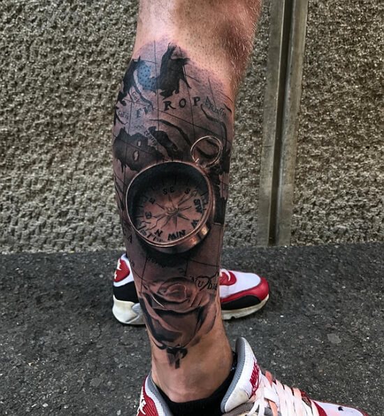 Tattoo on his leg men's photos