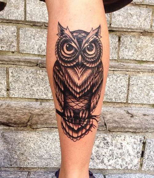 Tetovanie na nohe sovy