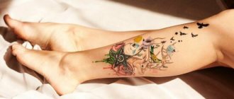 Татуировка на женски крак