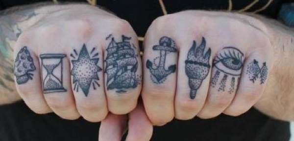 Tatuaż na palcach Znaczenie-gatunki i schematy Tatuaż na palcach-7