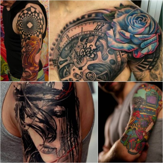 男性肩部纹身 - 男性肩部抽象纹身