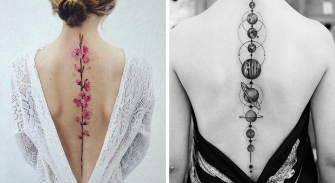 Tetoválás a lány hátán