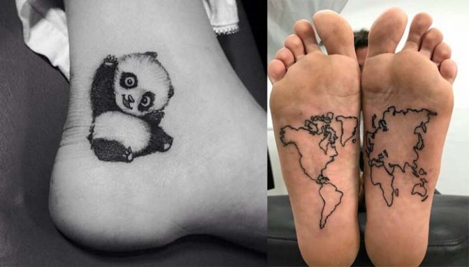 Tetoválás a sarkon és a lábfejen
