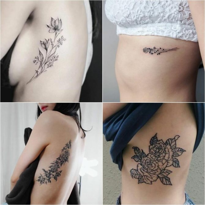 Tetovējums uz ribām - Tetovējumi meitenēm uz ribām - Sieviešu tetovējumi uz ribām