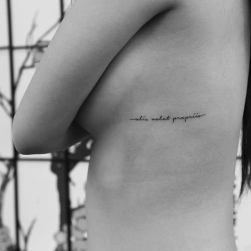 Tatuagem nas costelas das raparigas: inscrições com traduções. Esboços
