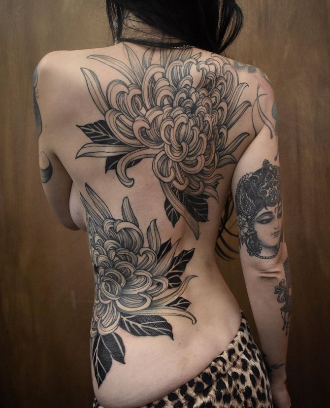 Татуировка на гърба на момичетата снимка 2