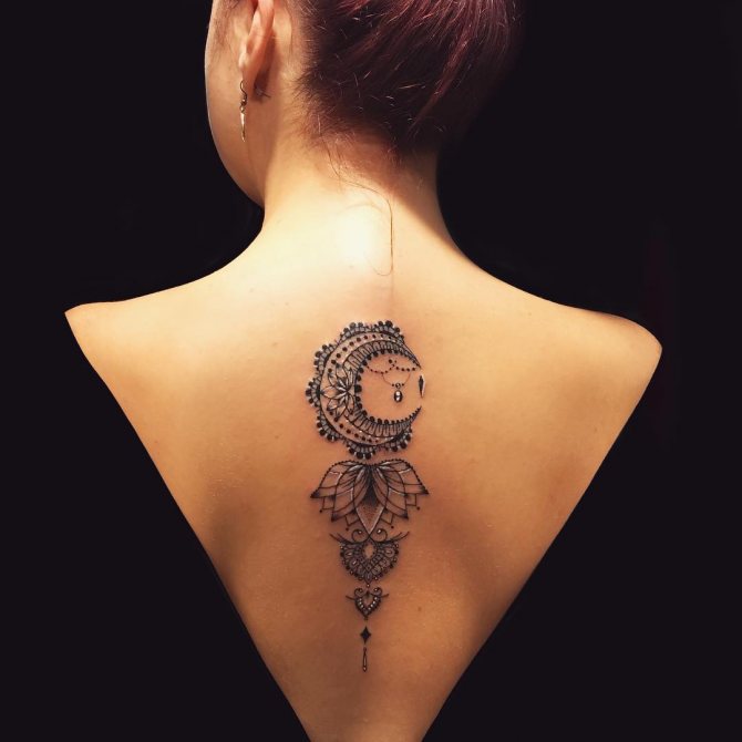 Татуировка на гърба на момичетата снимка 5