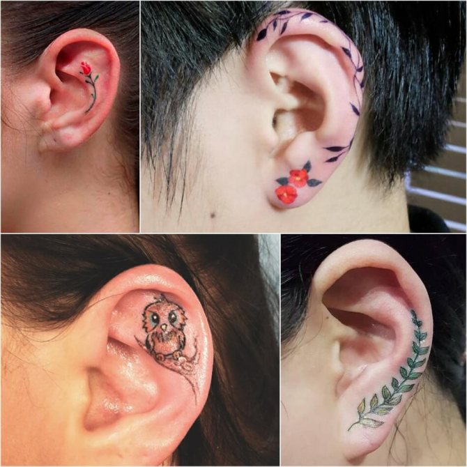 耳朵上的纹身 - 耳朵上的纹身 - 耳朵后面的纹身