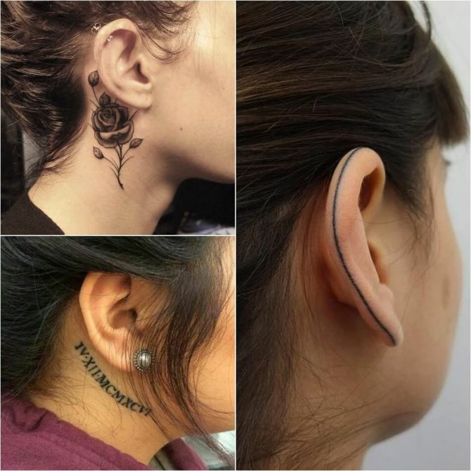 Татуировка на ухото - Татуировка на ухото - Татуировка зад ухото