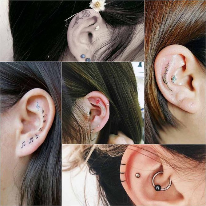 Tetovanie na uchu - Tetovanie ucha - Za uchom