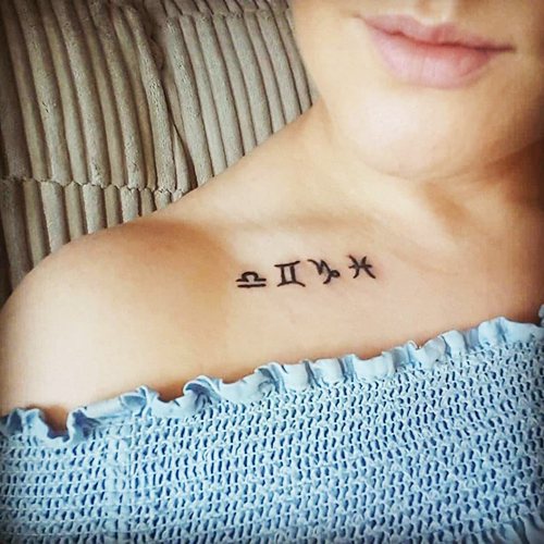Inscripții de tatuaje pe claviculă pentru fete în traducere latină. Fotografii, schițe