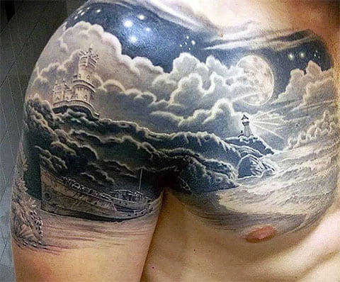 Tetoválás férfi égbolt