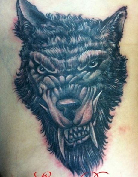 Wolfface vérfarkas tetoválás