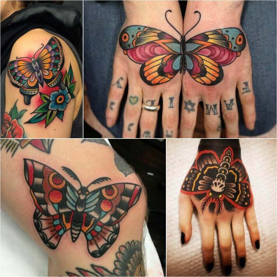 Татуировка oldskool - Татуировка Oldskool - Стил на татуировката - Татуировка пеперуда Oldskool