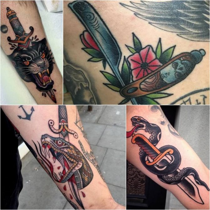 Tetovanie oldskool - Tetovanie Oldskool - Štýl tetovania - Tetovanie Dagger Oldskool