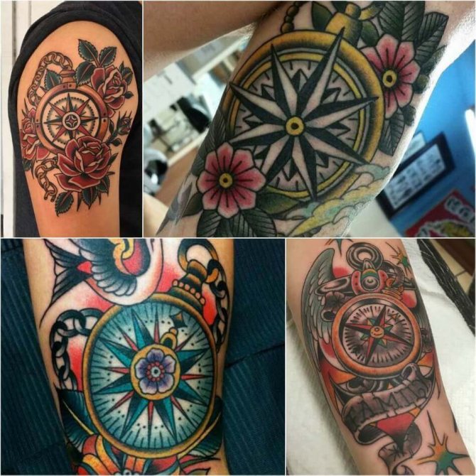 Tatuaż oldskool - Tatuaż oldskool - Styl tatuażu - Kompas tatuażu oldskool
