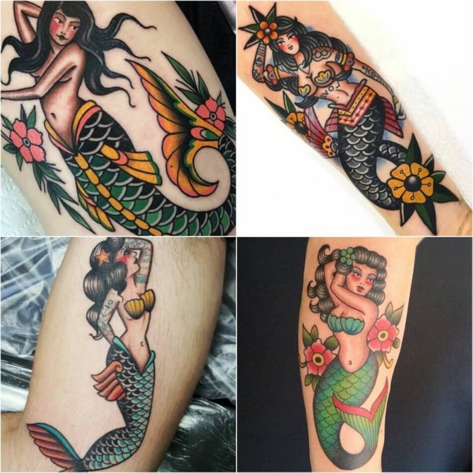 Tetovanie oldskool - Tetovanie Oldskool - Štýl tetovania - Tetovanie Mermaid Oldskool