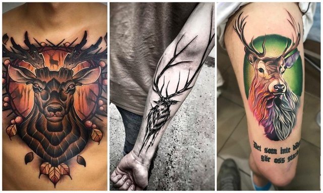 Τατουάζ ελάφι. Φωτογραφία, τι σημαίνει, σκίτσα για κορίτσια, άνδρες στο χέρι, πόδι, μηρό