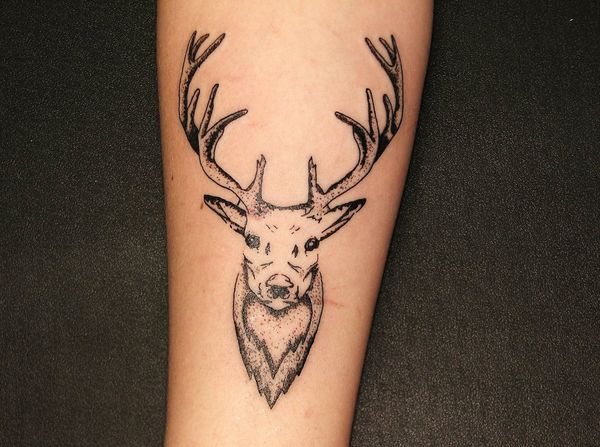 Cervo tatuato. Foto, cosa significa, schizzi per ragazze, uomini su braccio, gamba, coscia