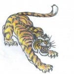 Tiger rânjet tatuaj sensul în închisoare