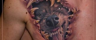 tatuaj wolf grin