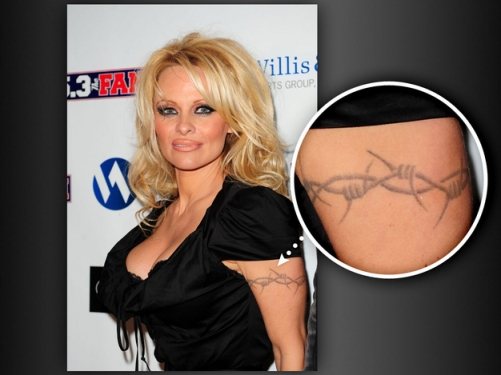 Tatoeages van Pamela Anderson.
