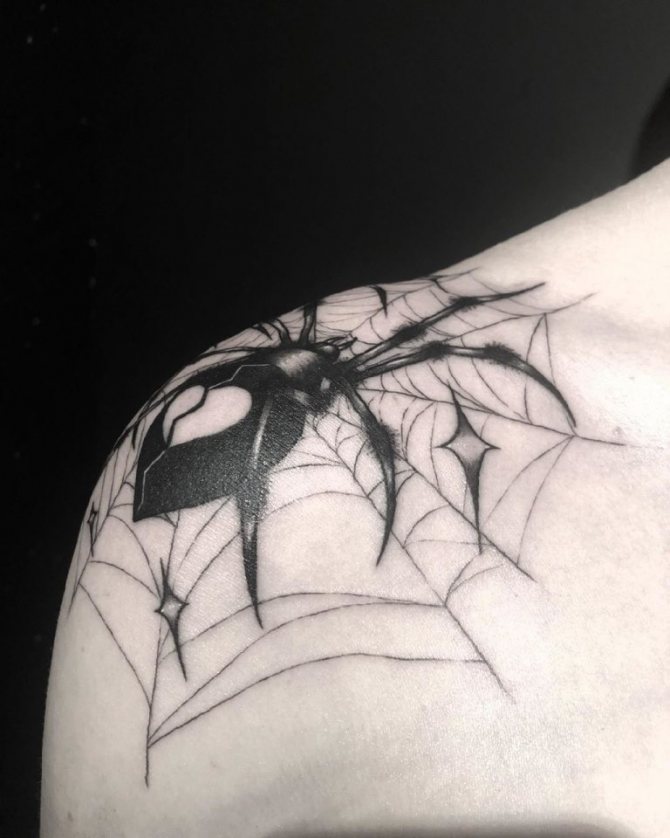 τατουάζ ιστός αράχνης στο χέρι