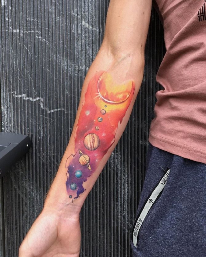 tatuaggio pianeti