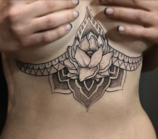 tatovering under brystbenet