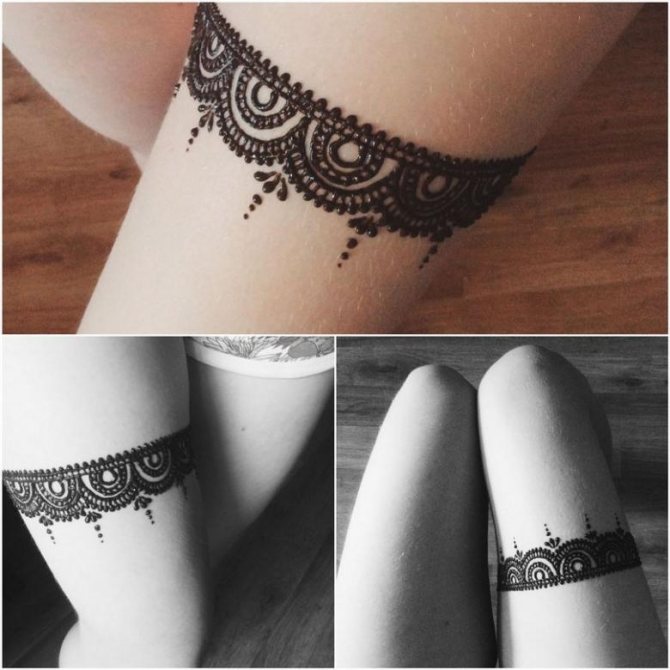 Liga de tatuagem (83 fotos) - significado, esboços para raparigas na coxa, perna